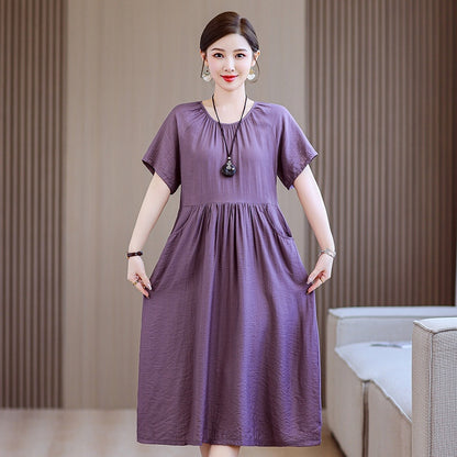 👗【Alta calidad】【XL-5XL】Vestido midi mujer elegante y ligero con corte favorecedor ideal verano