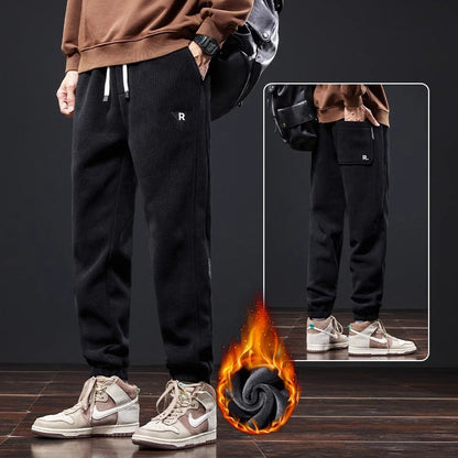 🔥【Precio especial】🔥【Tallas M-5XL】🖤Nuevos pantalones de invierno para hombre, forrados con polar y de pana gruesa, cálidos e informales._4212407