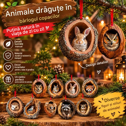 【10 bucăți】🎄Ornament pentru bradul de Crăciun cu animale. Ornament suspendat cu animale mici.