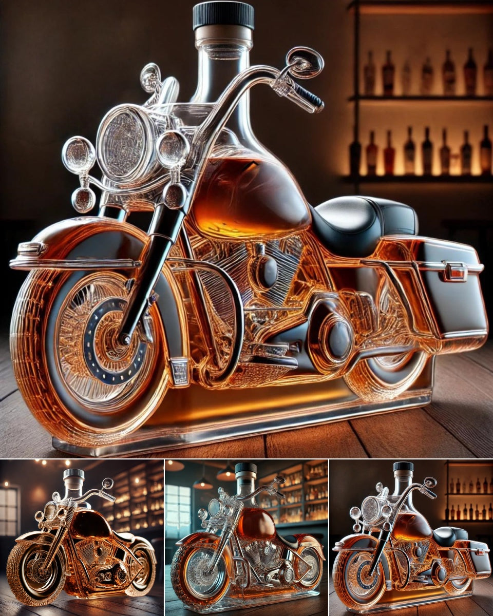 💥Gorąca wyprzedaż💥🏍️Kreatywna szklana butelka, ciekawy dekanter do wina, szklana butelka w stylu motocyklowym