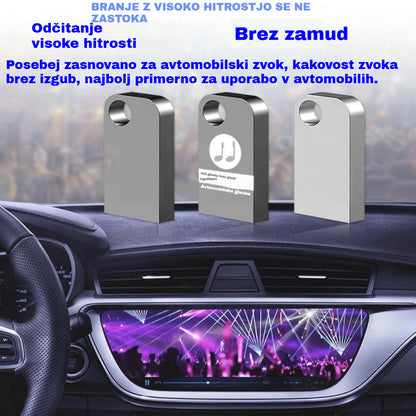 🚗🎵🎵【Glasbeni USB ključek】Vsebuje 8000 pesmi, 600 glasbenih videoposnetkov in 6D zvočne učinke.