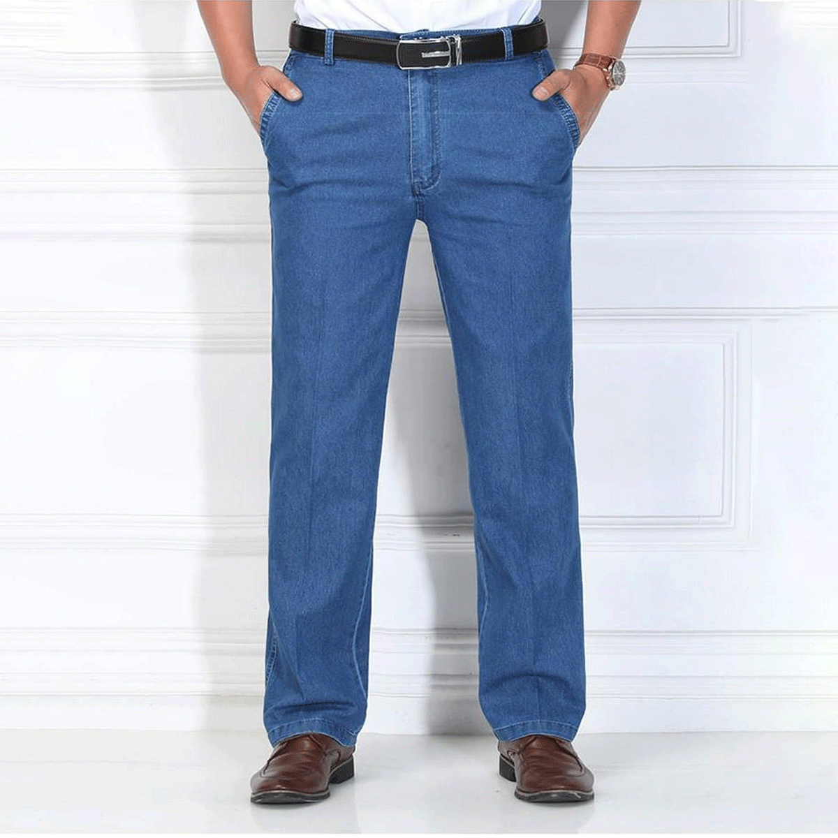 💁‍♂️👖Reducere pentru o perioadă limitată de timp👖 2025 noi blugi elastici cu talie înaltă pentru bărbați de dimensiuni mari-4034795