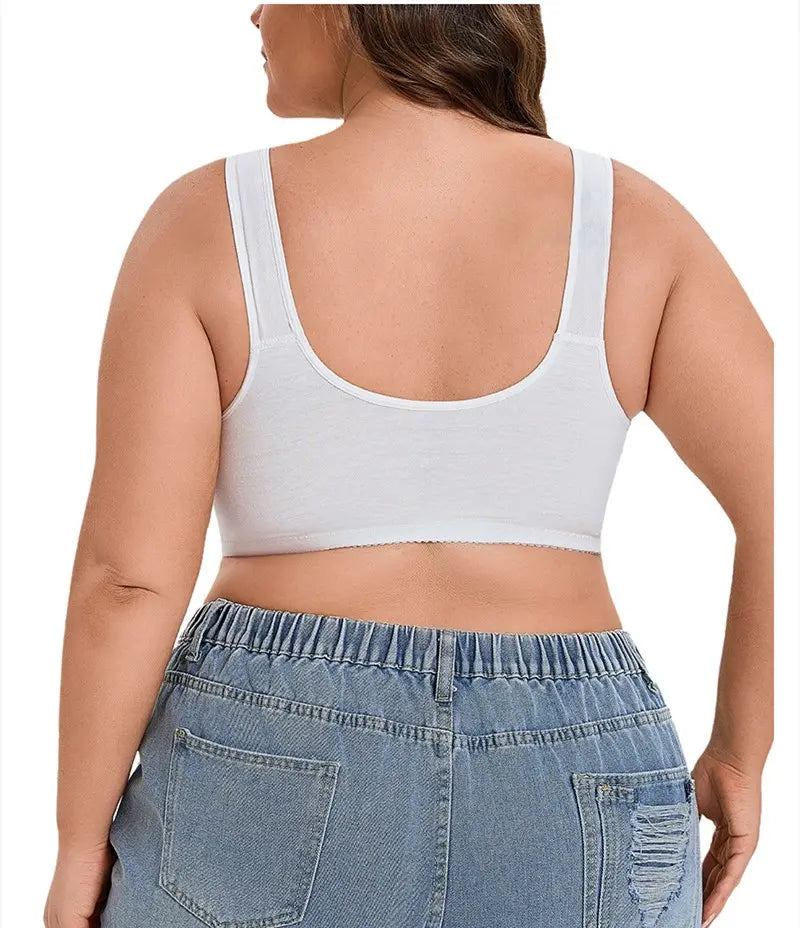 （3 buc）💕🎁【45kg-155kg】Sutien supradimensionat, respirabil, din bumbac moale, cu nasturi frontali