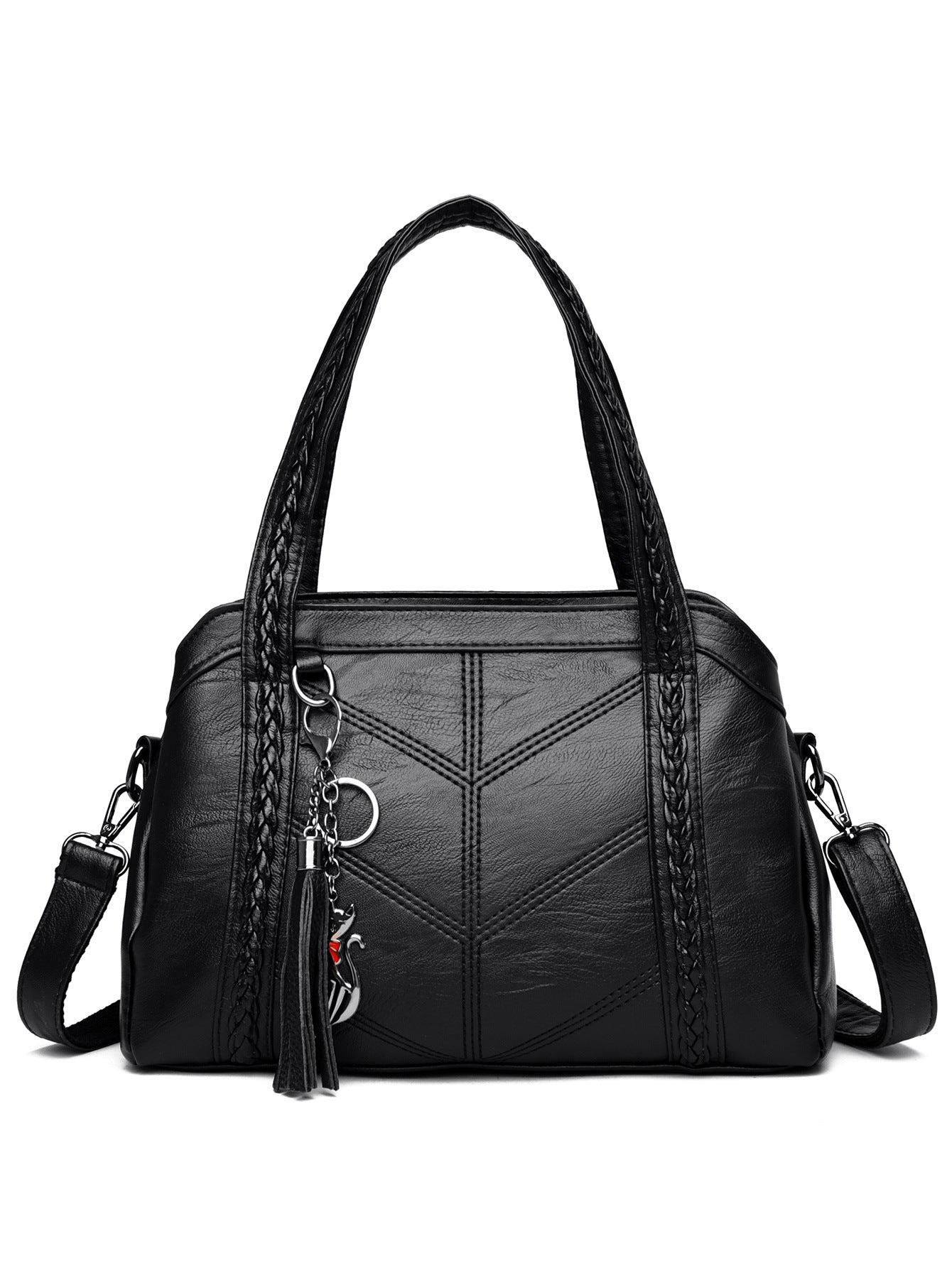 👜💟【50% ZNIŻKI】Torba z miękkiej skóry, torebka, duża pojemność, trzy przegrody, wodoodporna i odporna na zarysowania