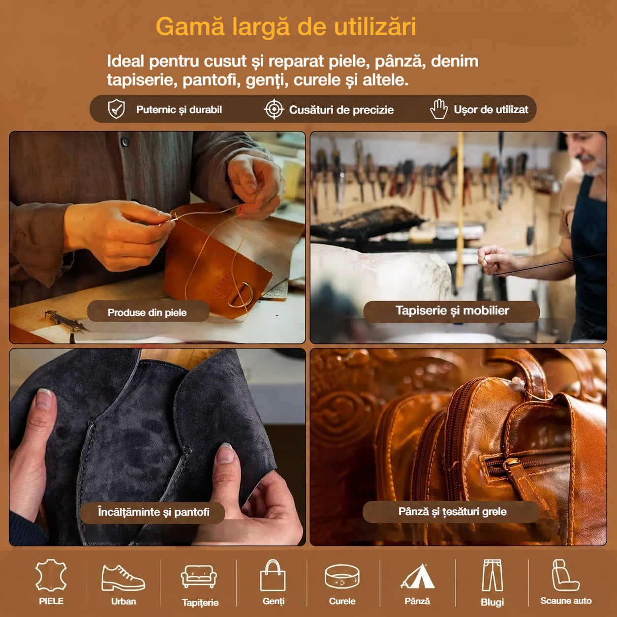 🧵【Cumpără 1 și primești 1 gratis】👞 Set de ace de cusut interschimbabile 5 în 1 – kit profesional pentru repararea încălțămintei și lucrări din piele 🛠️✨