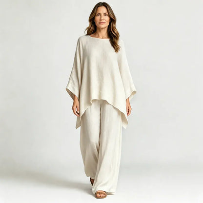 【S-3XL】🌸✨Ofertă limitată - Set cămașă și pantaloni simpli din in pentru femei