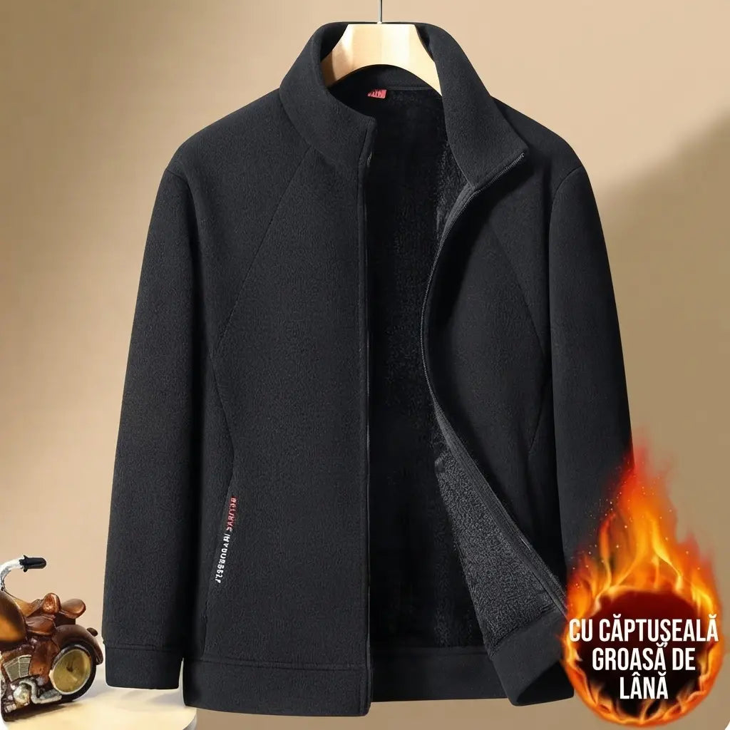💥【M-5XL】Geacă bărbătească groasă din amestec de lână, cu finisaj tip piele întoarsă – Călduroasă și confortabilă, disponibilă în mărimi mari – Potrivită pentru toamnă și iarnă
