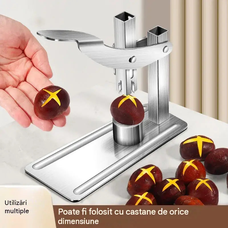 🥜💪Dispozitiv pentru spart nuci cu mâner – fabricat din oțel inoxidabil, gata de utilizare