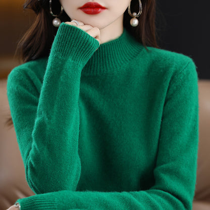 🔥Estilo otoño-invierno🔥Jersey de punto con medio cuello y manga larga, universal