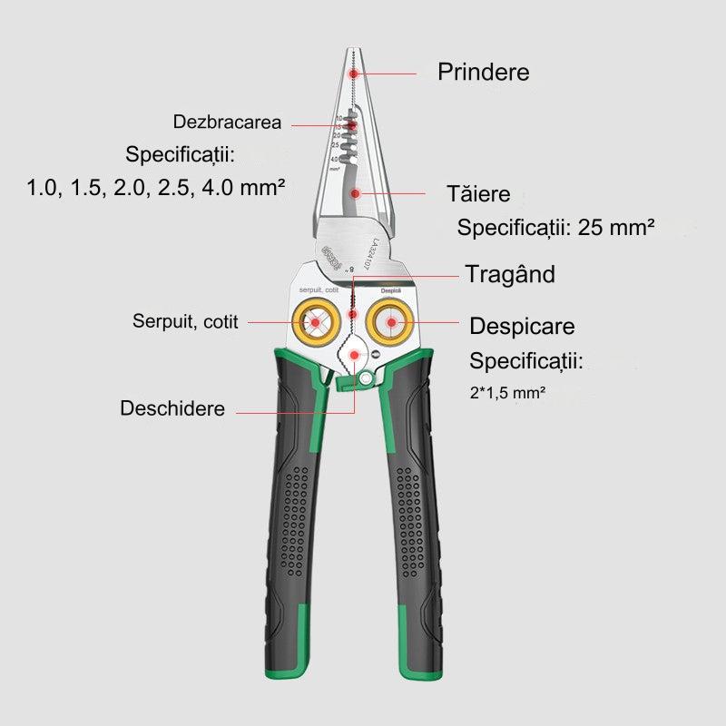 🔥Clește multifuncțional 7 în 1 din inox pentru lucrări electrice precise și rapide