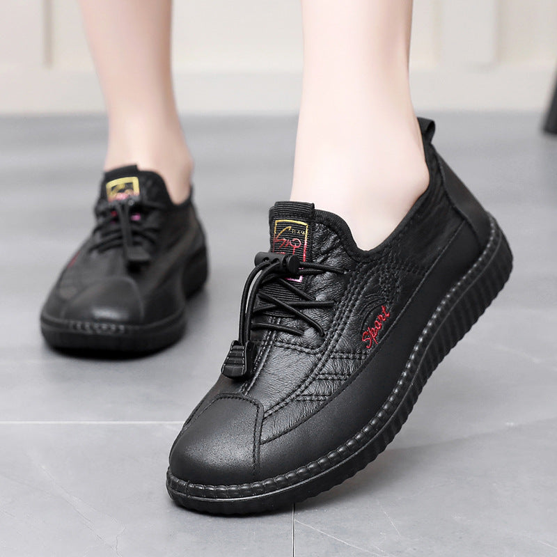 【35-41】Zapatos cálidos de felpa de cuero suave de alta calidad para mujer, suaves y antideslizantes.
