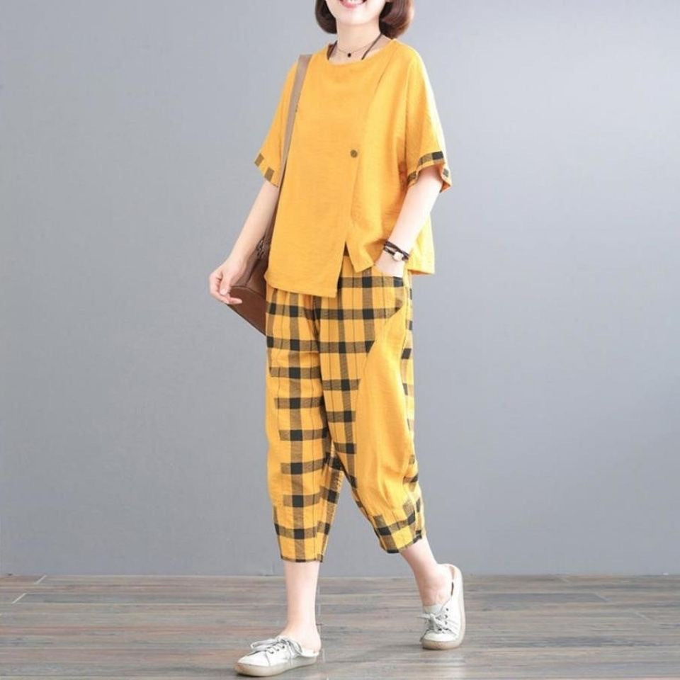 🌸 【M-3XL】【Top + spodnie】 Modna odzież domowa dla kobiet