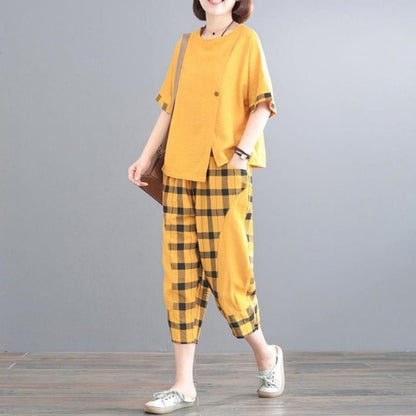 🌸 【M-3XL】【Top + spodnie】 Modna odzież domowa dla kobiet