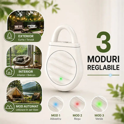 🕊️ Scapă de porumbei și păsări dăunătoare! Dispozitiv portabil cu ultrasunete pentru alungat păsările și insectele (Frecvență variabilă / Reîncărcabil USB / 3 culori)! ✨