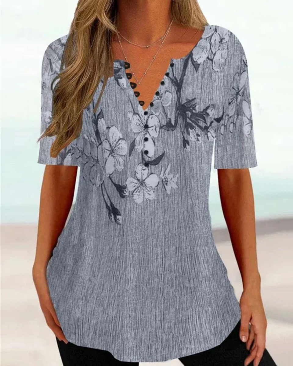 💕【Oferta ograniczona czasowo】💕【S-5XL】Nowości Letnie bawełniane koszulki damskie z krótkim rękawem i dekoltem w serek - przyjazne dla skóry i miękkie