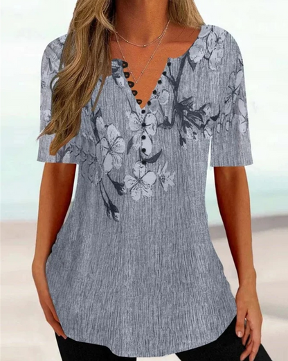 💕【Oferta ograniczona czasowo】💕【S-5XL】Nowości Letnie bawełniane koszulki damskie z krótkim rękawem i dekoltem w serek - przyjazne dla skóry i miękkie