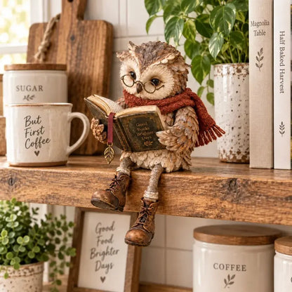 💥 Reducere de 50% pentru o perioadă limitată! 🦉 Figurină adorabilă: bufniță care citește