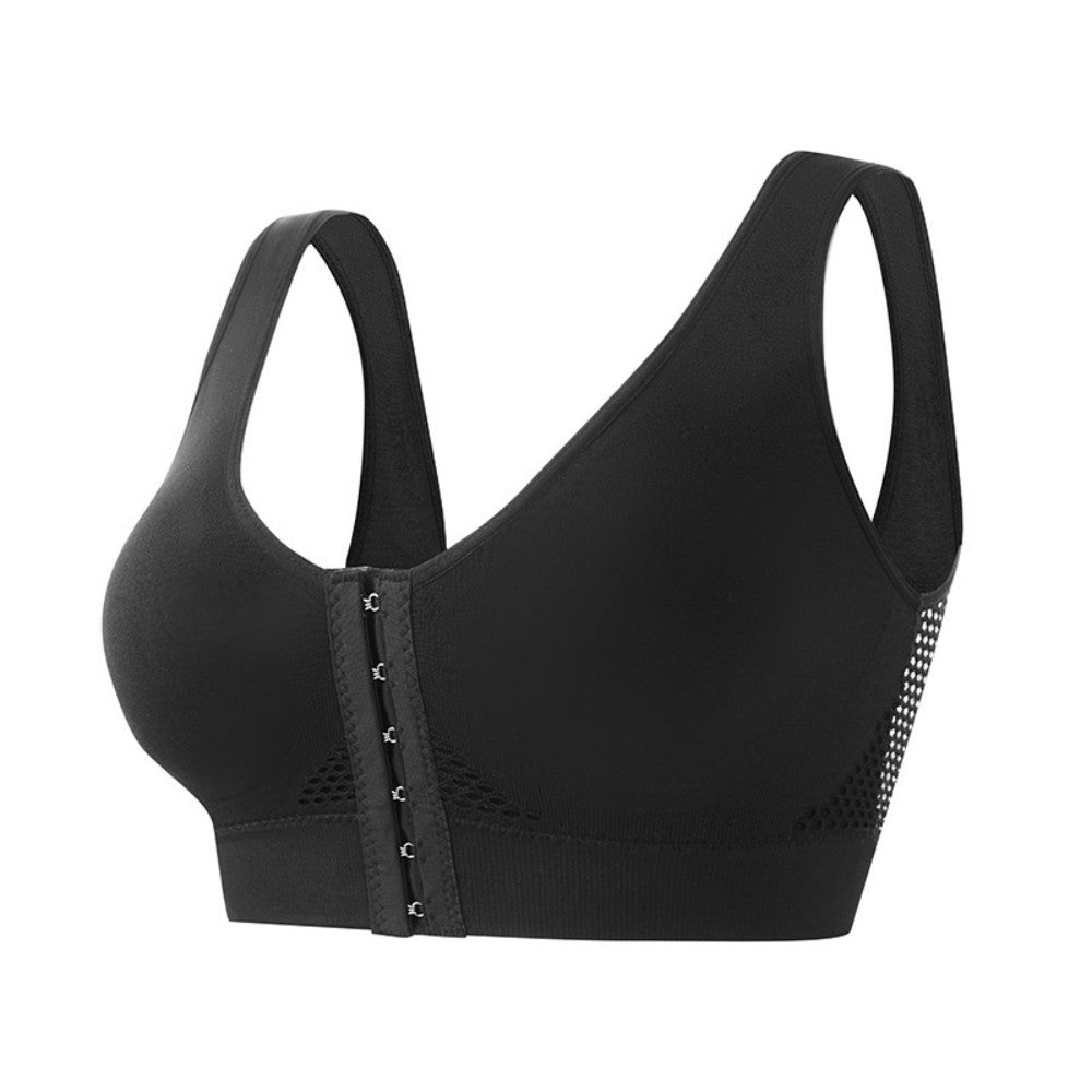 🧘‍♀️👙【Compra 2 y llévate 1 gratis】【S-6XL】Sujetador deportivo con cierre frontal sin aros, efecto push up y espalda deportiva