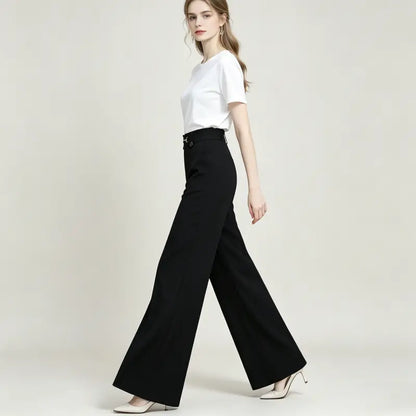 【M-4XL】Pantaloni drepți noi de înaltă calitate, pantaloni casual de îmbrăcăminte exterioară de vară, pantaloni simpli subțiri cu talie înaltă