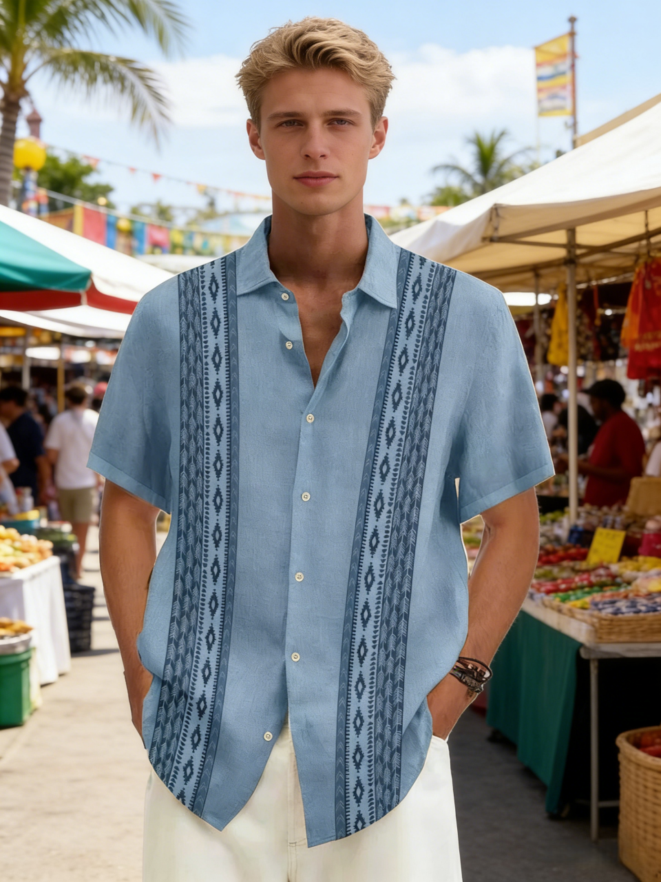 🎁✨【S-5XL】Camisa de verano de manga corta con solapa para hombre