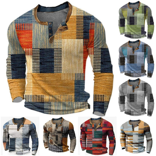 🎁😍[Wyprzedaż ograniczona czasowo] 👔[S-4XL] Męska koszulka polo z długim rękawem i nadrukiem