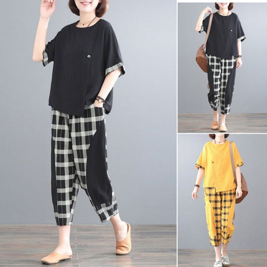 🌸 【M-3XL】【Top + spodnie】 Modna odzież domowa dla kobiet