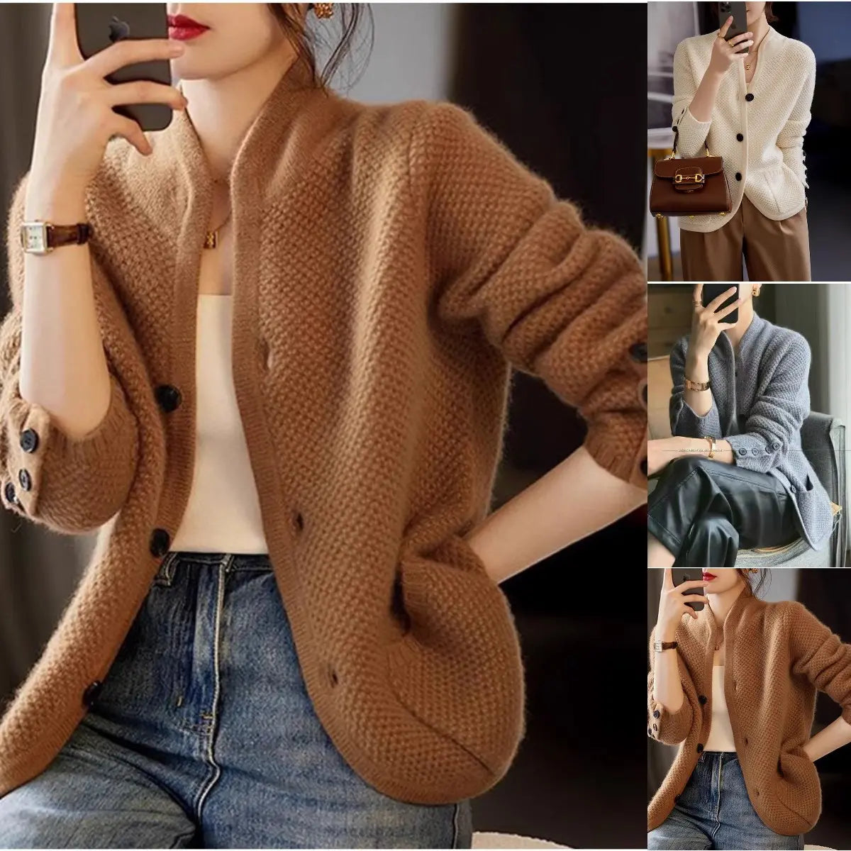 💖💖【S-2XL】Cardigan francez de cașmir de toamnă și iarnă cu un nou stil retro