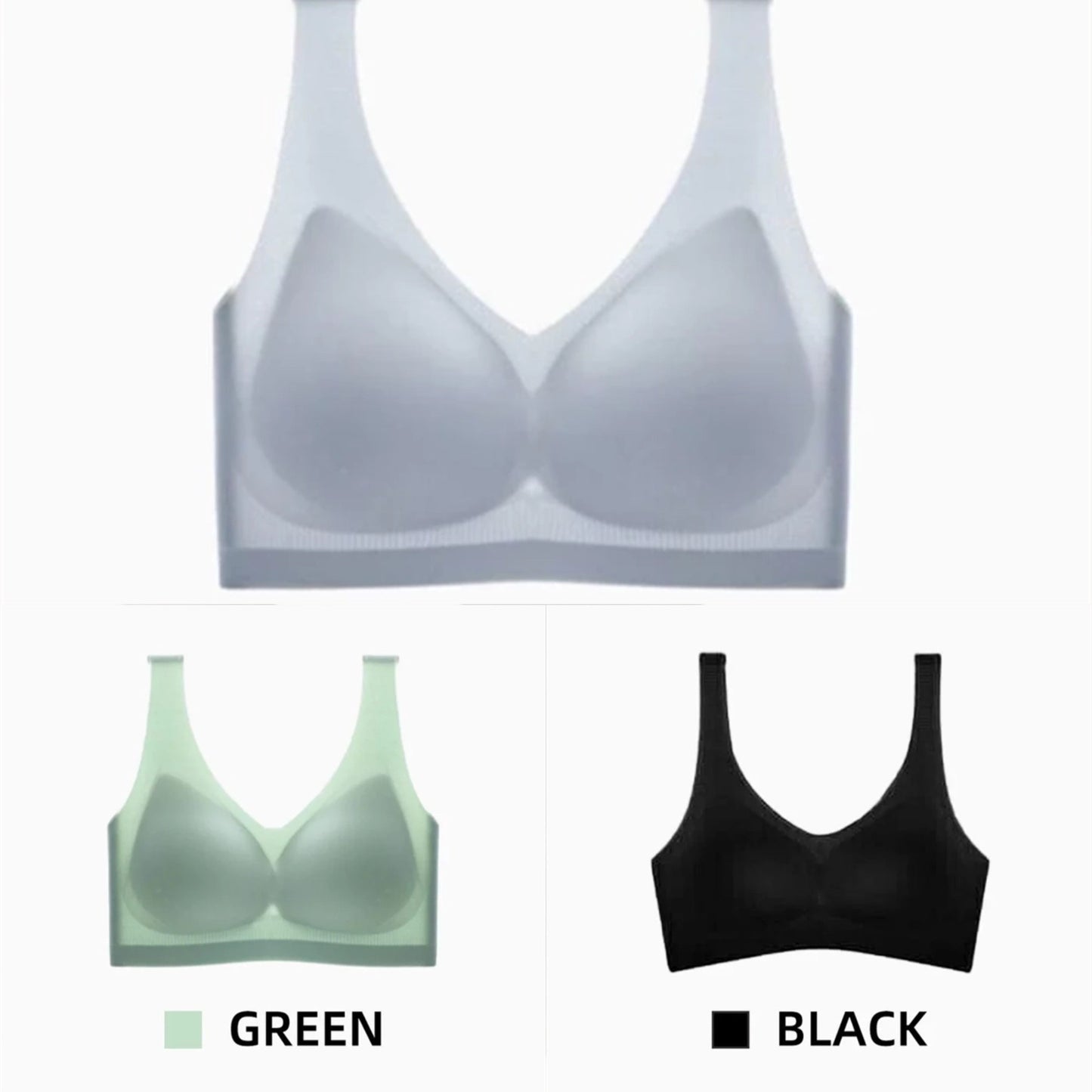 ❤️【3 bucăți】❤️【M-5XL】Sutien ultra-subțire din mătase de gheață fără cusături【Pachete cu reducere】