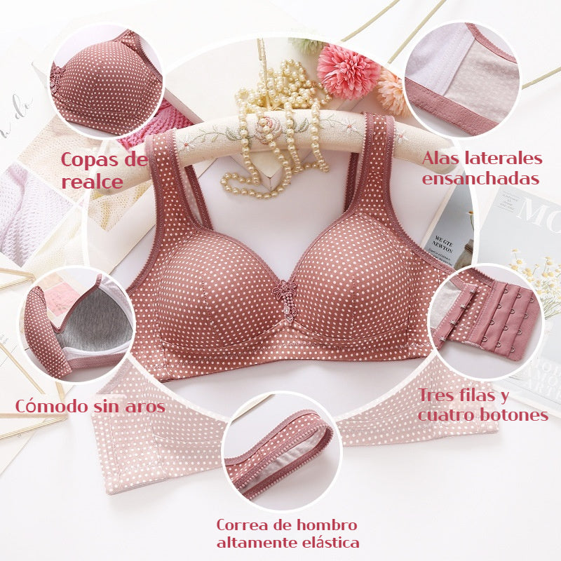 👙【Compra 1 y llévate 1 gratis】🔥【50-90KG】Sujetador sin aros mujer talla grande con copa ligera y cierre trasero ajustable