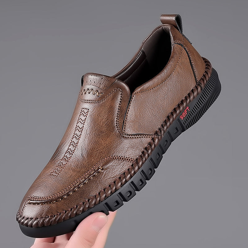 👞【39-44】2025 nowe męskie oryginalne skórzane buty casualowe miękka podeszwa antypoślizgowe oddychające skórzane buty-3981071