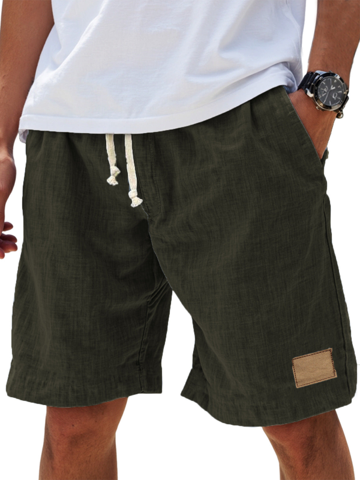 ⏳🔥【Ultima zi cu reducere de 50%】👖 【S-5XL】【55-110 kg】Pantaloni scurți casual din in pentru bărbați, cu șnur, pentru anul 2026 (mărimi mari).