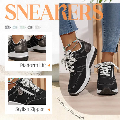 🔥Bestseller 【Reducere de 50%】Pantofi ortopedici moderni și confortabili pentru femei, cu fermoar lateral și talpă groasă