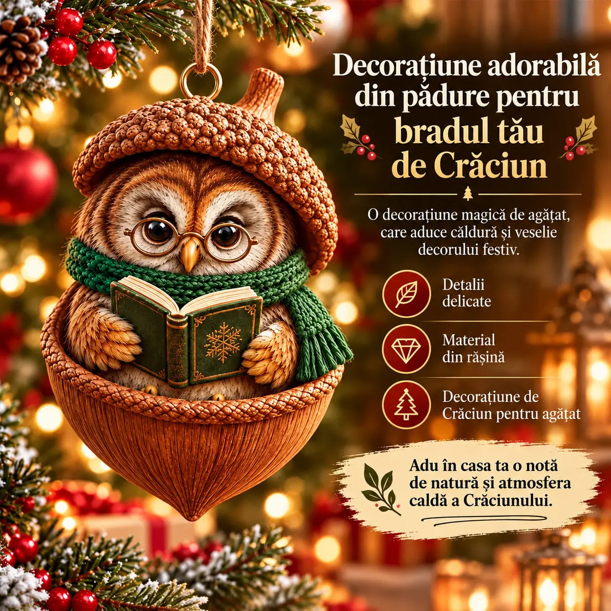 🎉【Cumperi 6, primești 6 gratuit】12 produse pentru doar 129 lei🤩 🎁 Decorațiuni de Crăciun din acril, 2D, cu un design ce îmbină conurile de brad cu elemente inspirate din lumea animalelor.