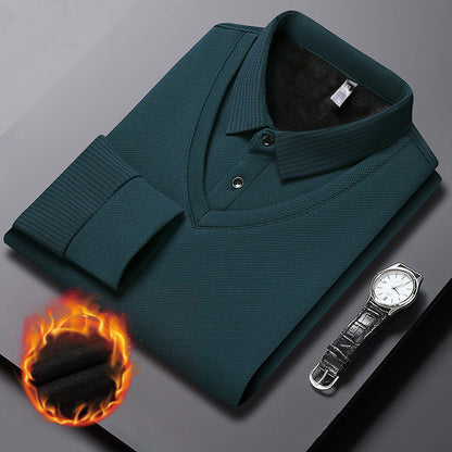 【M-4XL】 👔 Tricou Polo Bărbătesc cu Mânecă Lungă "2 în 1" · Căptușit și Călduros · Design Elegant cu Guler Clasicsi Mâneci cu Dungi · Stil Casual & Business!