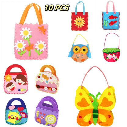 【Cumpărați 5 și primiți 5 gratuit】🎁Primul kit de cusut pentru copii Kit de cusut din fetru DIY Jucării educaționale pentru grădiniță Kit de cusut pentru copii cu ace de siguranță și curele pentru geantă Kit de cusut din pâslă pentru băieți, fete, cadou