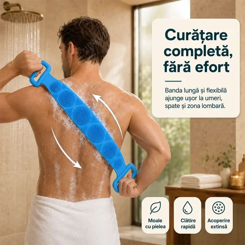 ✨【cumpără unul și primești unul gratis】Prosop de baie din silicon, dublu strat, lung și gros (70 cm/180 g) – Ofertă limitată:  (vei primi 2 bucăți într-o cutie colorată)! 🧼✨