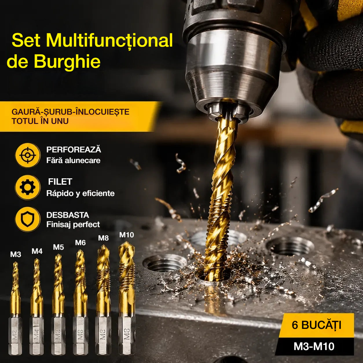 🔥【Cumperi 6, Primești 6 Gratuit (12 Bucăți)】🧰🔩 Set Multifuncțional de Burghie