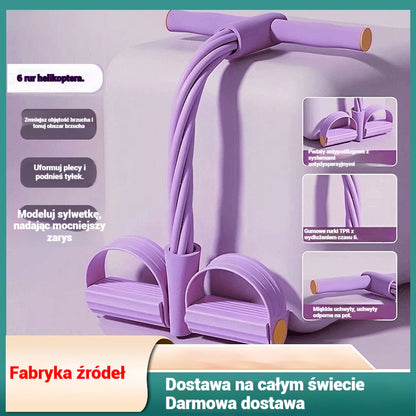 🎁💜【Kup 1, a 1 dostaniesz gratis】💜Elastyczna taśma oporowa z pedałami – do ćwiczeń jogi, brzucha i nóg w domu