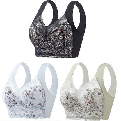 🔥【🔥Kup 1, a 3 dostaniesz gratis】【3/6 sztuk】💕🎁Bezszwowy biustonosz z lodowego jedwabiu w dużym rozmiarze, oddychający i regulowany [40 kg-100 kg]-4002842
