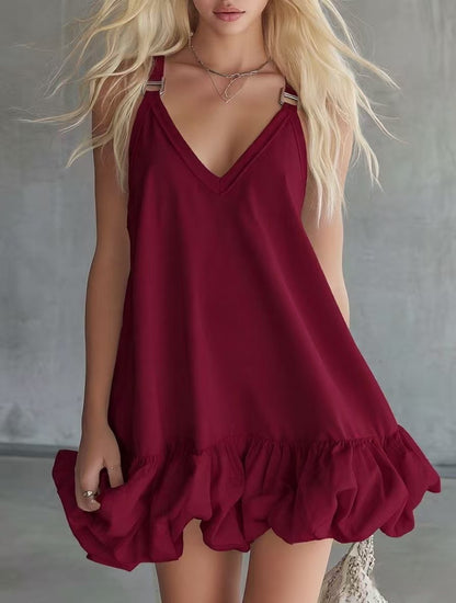 👗【XS-3XL】 Лека лятна рокля с волани – универсална за плаж, срещи и градски разходки!
