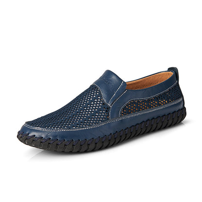 【38-48】👞Nowe męskie buty ze skóry siatkowej na wiosnę i lato - duże rozmiary odporne na pot i nieprzyjemny zapach, oddychające i wygodne-4046225