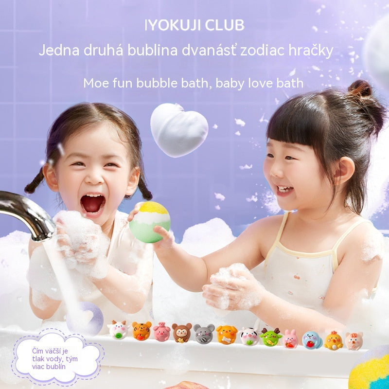 🌊👧【12 por 35 €】Juego de 12 bolas de sales de baño con forma de animales marinos (60 g cada una), aptas para niños.