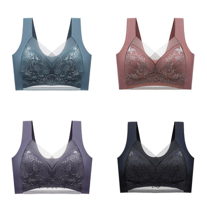 👙✨【Set 4 piese】Sutien damă confortabil, fără cusături, din dantelă elegantă