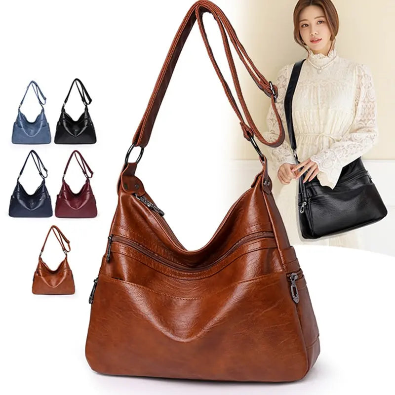 💟👜Geantă de umăr din piele moale la modă nouă