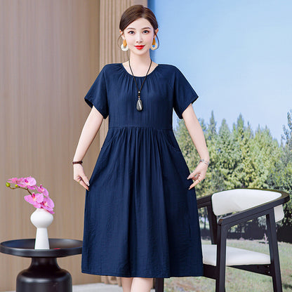 👗【Alta calidad】【XL-5XL】Vestido midi mujer elegante y ligero con corte favorecedor ideal verano
