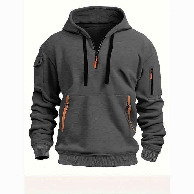 👕Noutate pentru toamnă/iarnă [Mărimi S-5XL] Hanorac bărbătesc cu fermoar și buzunare multiple – Livrare gratuită