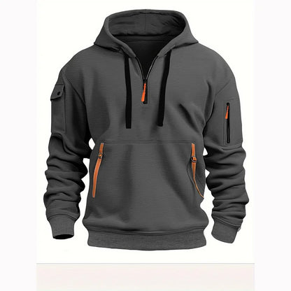 👕Noutate pentru toamnă/iarnă [Mărimi S-5XL] Hanorac bărbătesc cu fermoar și buzunare multiple – Livrare gratuită