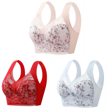 🔥【🔥Kup 1, a 3 dostaniesz gratis】【3/6 sztuk】💕🎁Bezszwowy biustonosz z lodowego jedwabiu w dużym rozmiarze, oddychający i regulowany [40 kg-100 kg]-4002842