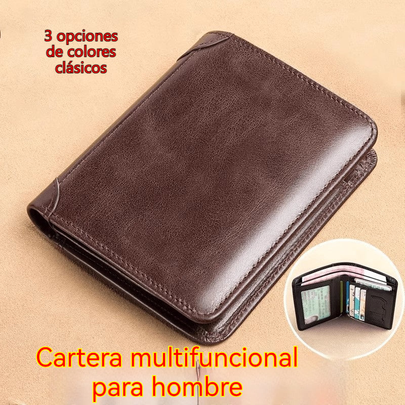 ¡Compra 1 y llévate 1 gratis!👝✨ Nueva cartera antirrobo de cuero genuino para hombre
