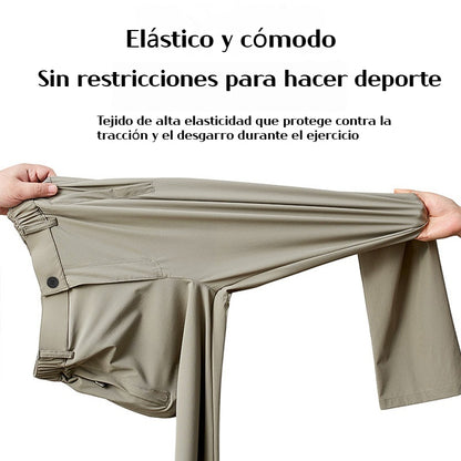 ❄️【XL-5XL】Pantalón hombre outdoor ligero de secado rápido con tejido fresco elástico ideal verano